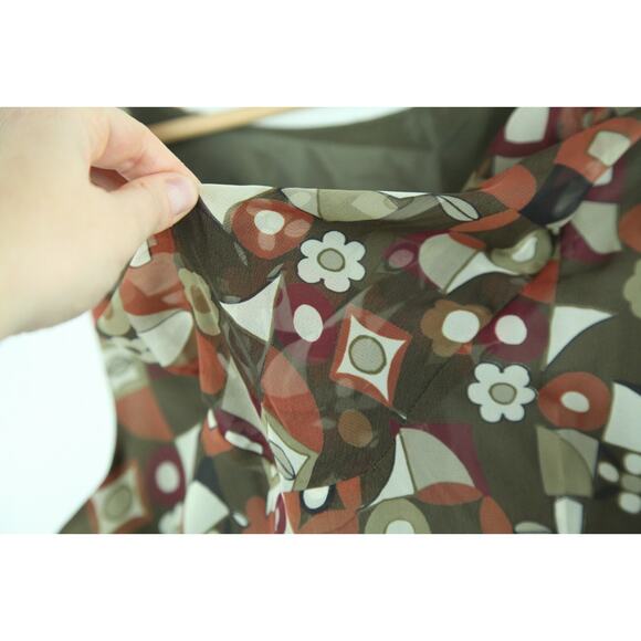 Vintage S M Blouse Drape Neck Ruffle Floral Whimsigoth Officecore Y2K Retro Boho - Picture 2 of 6